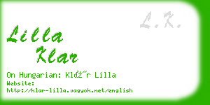 lilla klar business card